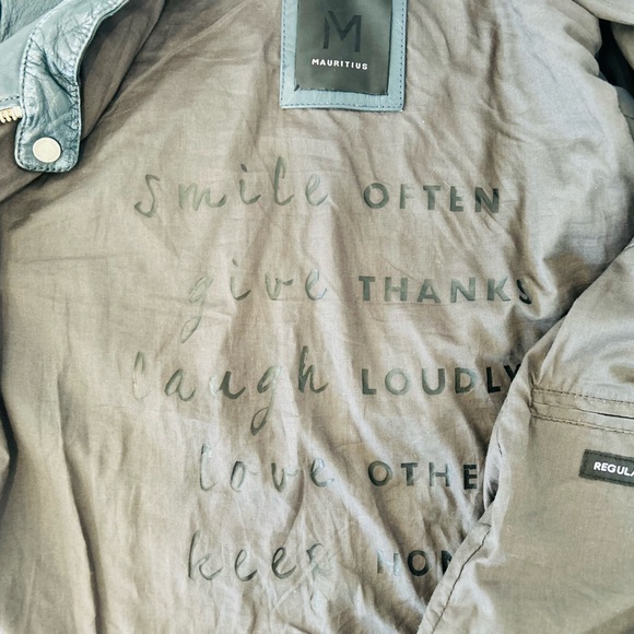 MAURITIUS Dark grey blue leather jacket - Picture 4 of 9